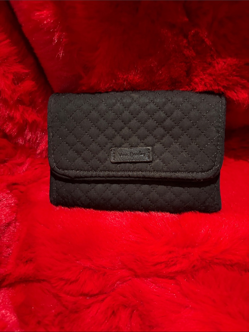 Vera Bradley Black Quilted Fold-Over Wallet
